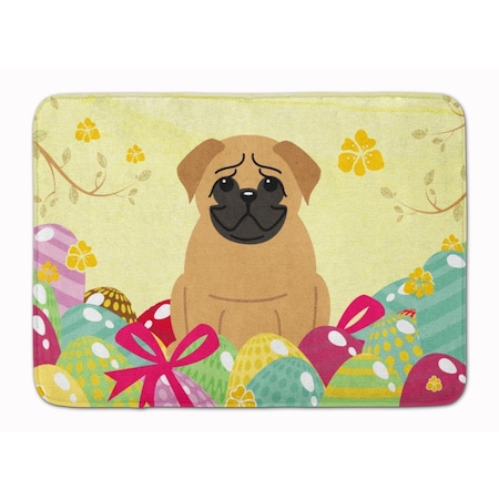 Carolines Treasures Easter Eggs Pug Brown Machine Washable Memory Foam Mat BB6007RUG